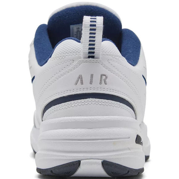 Nike Men's Wide-Width Air Monarch IV Training White / Metallic Silver Sneakers 8 - Picture 4 of 11